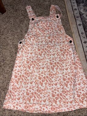 Pink Leopard Print Overall Dress
